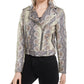 Bar III Women's Faux Leather Snake Print Leather Jacket Pink Size Medium