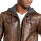 American Rag Men's Faux Leather Trucker Jacket Brown Size XX-Large