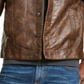 American Rag Men's Faux Leather Trucker Jacket Brown Size XX-Large