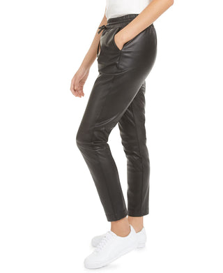 Bar III Women's Faux Leather Pants Black Size Large