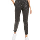Bar III Women's Faux Leather Lounge Pants Black Size X-Large