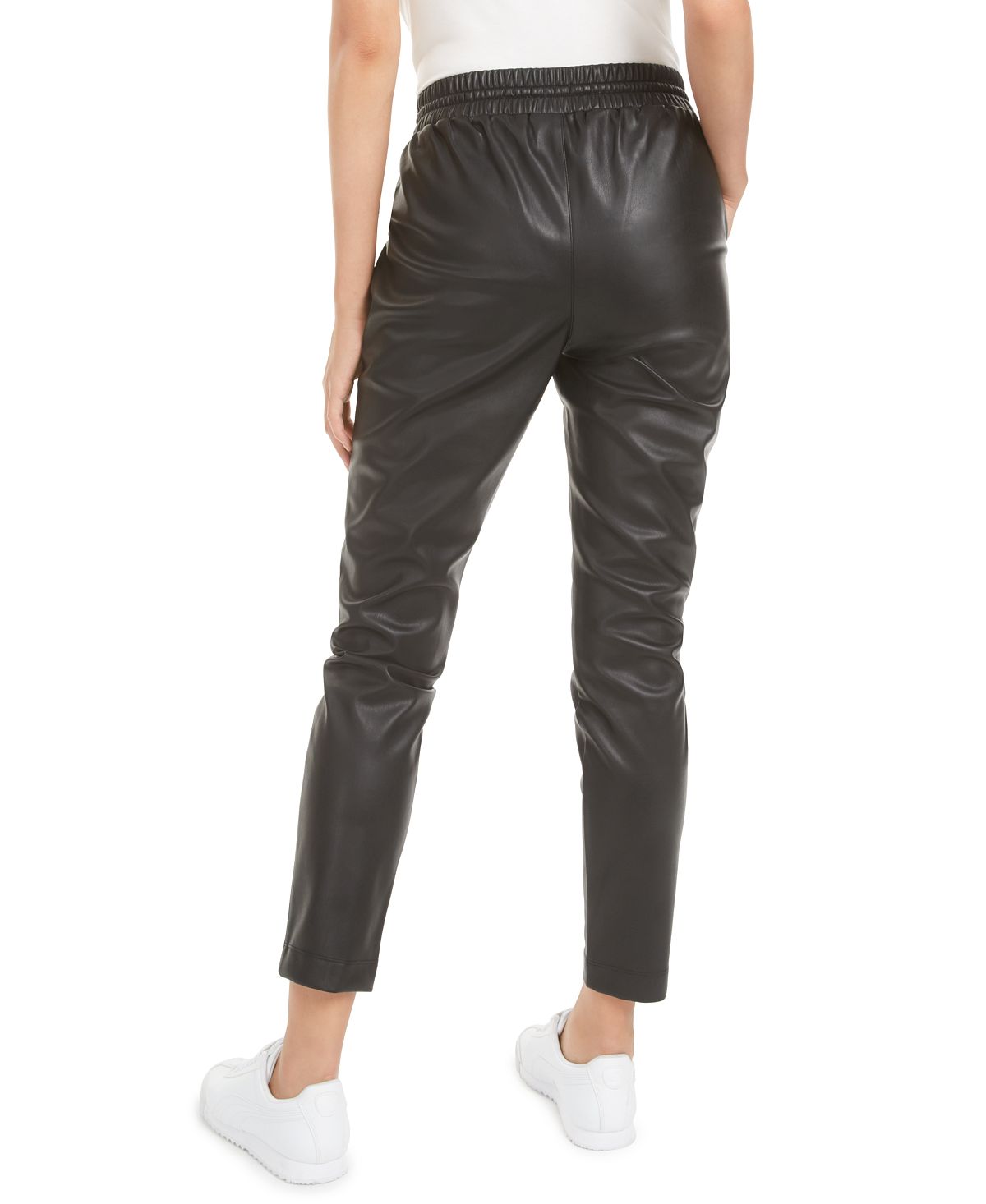 Bar III Women's Faux Leather Lounge Pants Black Size X-Large