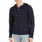 Sun + Stone Men's Heathered Henley Hoodie Blue Size Medium