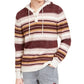 American Rag Men's Striped Henley Hoodie Red Size Small