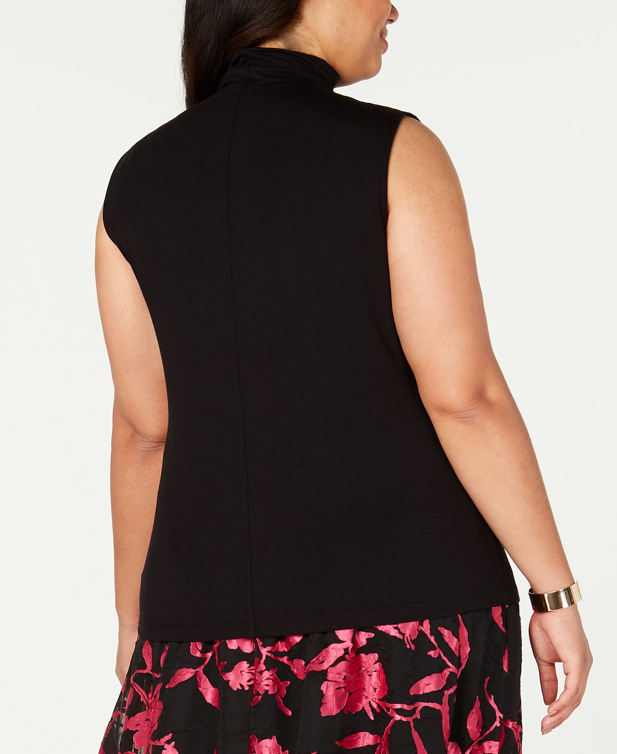 Alfani Women's Sleeveless Mock Neck Top Black Size 3X