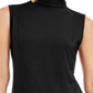 Alfani Women's Mock Neck Sleeveless Top Black Size Petite