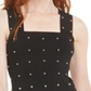 Bar III Women's Beaded Sleeveless Square Neck Tank Top Black Size XX-Large