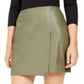 Bar III Women's Faux Leather Skirt Green Size Small