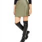 Bar III Women's Faux Leather Skirt Green Size Small