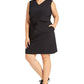 Ideology Women's Plus Sleeveless Drawstring Waist Dress Black Size 3X