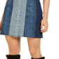 INC International Concepts Women's Denim Patchwork Mini Skirt Blue Size 0