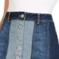 INC International Concepts Women's Denim Patchwork Mini Skirt Blue Size 0