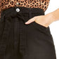 INC International Concepts Women's Curvy Paperbag Jean Skirt Black Size 2