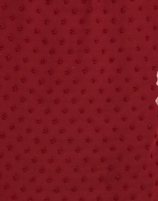 Style & Co Women's Red Mixed-Media Blouse Size Large