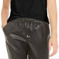 Bar III Women's Faux Leather Pocket T-Shirt Black Size X-Small