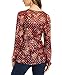 STYLE & COMPANY Women's Burgundy Tie Floral Long Sleeve Top Size Large