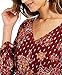 STYLE & COMPANY Women's Burgundy Tie Floral Long Sleeve Top Size Large