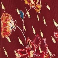 STYLE & COMPANY Women's Burgundy Tie Floral Long Sleeve Top Size Large