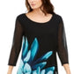 Alfani Women's Printed Sheer Tunic Black Size Small
