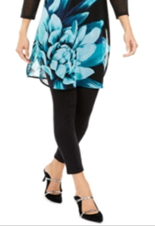 Alfani Women's Printed Sheer Tunic Black Size Small