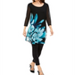 Alfani Women's Printed Sheer Tunic Black Size Small