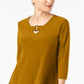 Alfani Women's Keyhole High Low Top Yellow Size Small