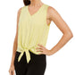 ID Ideology Women's Striped Tie Bottom Tank Casual Top Yellow Size XX-Large