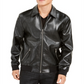 INC International Concepts Men's Wild Embossed Coach Faux Leather Jacket Black Size Small