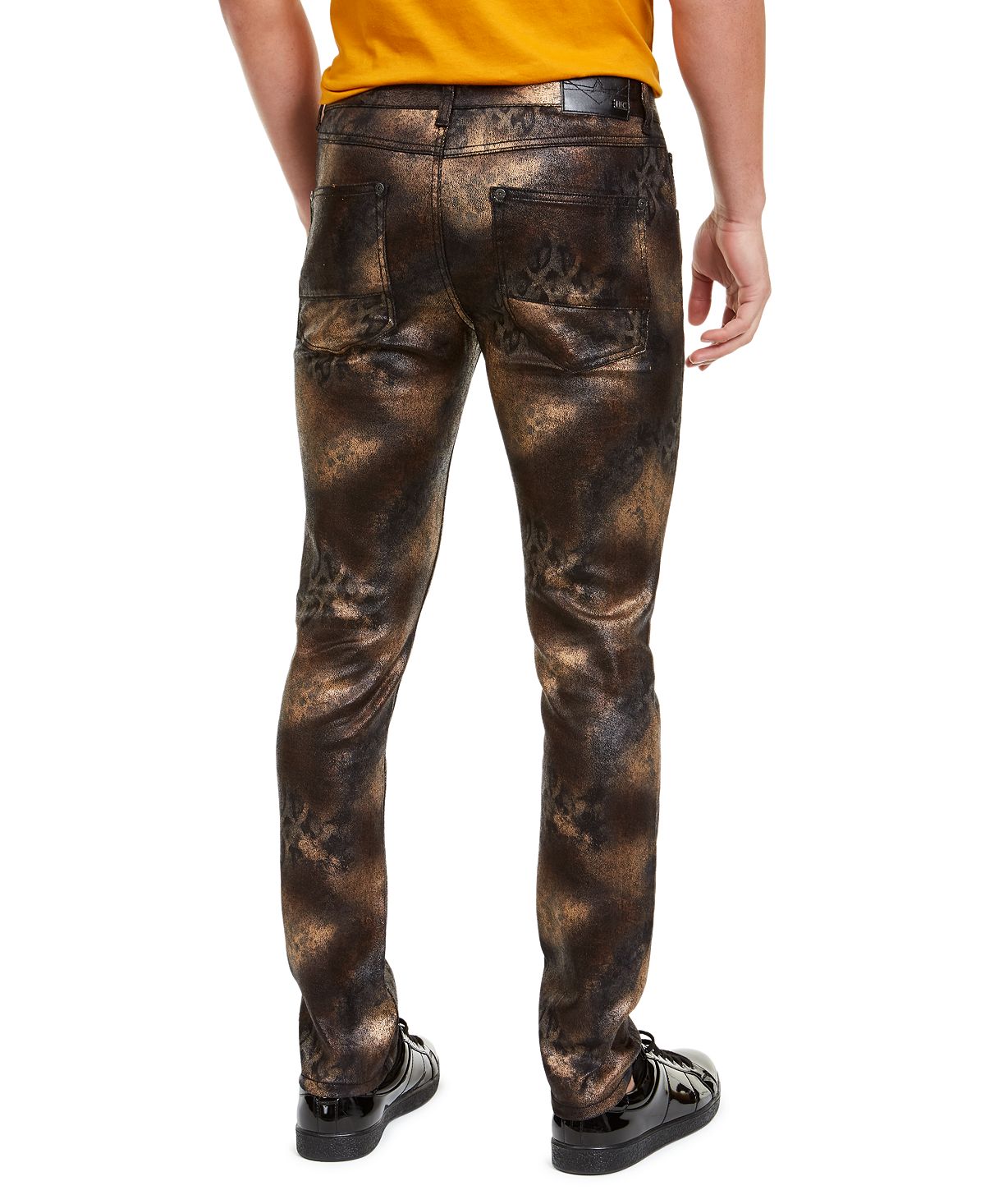 INC International Concepts Men's Spray Paint Skinny Jeans Black Size 40X30