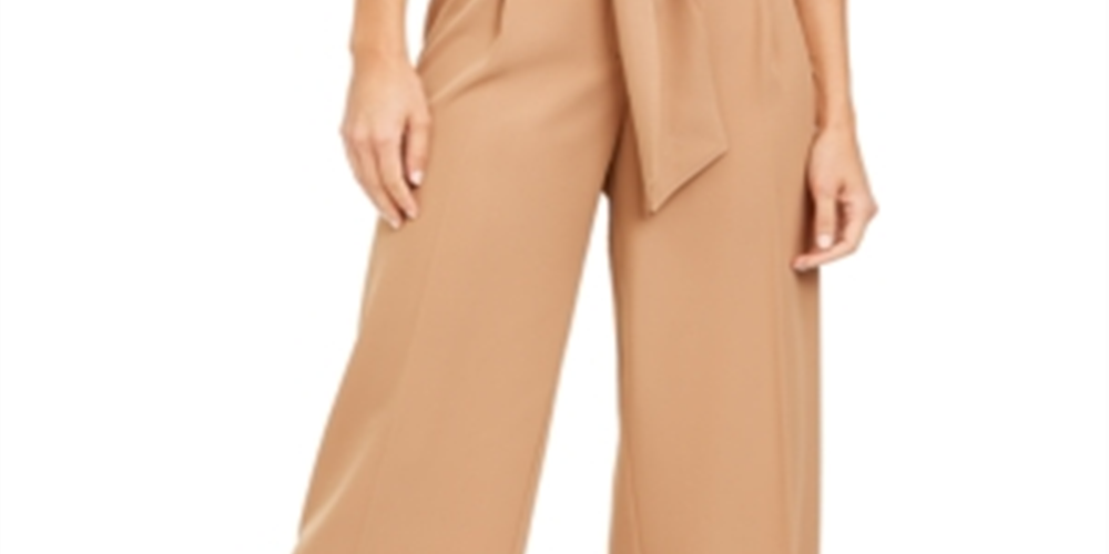 Alfani Petite Women's Belted Culottes Brown Size 2Petite