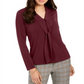 Charter Club Women's Woven Tie Top Red Size Large