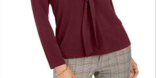 Charter Club Women's Woven Tie Top Red Size Large