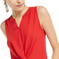 INC International Concepts Women's Sleeveless Twist Front Top Red Size X-Large
