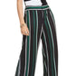 INC International Concepts Women's Striped Wide Leg Pants Black Size 8