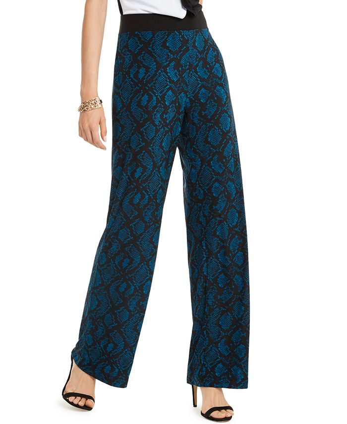 INC International Concepts Women's Animal Print High Rise Casual Pants Green Size Medium