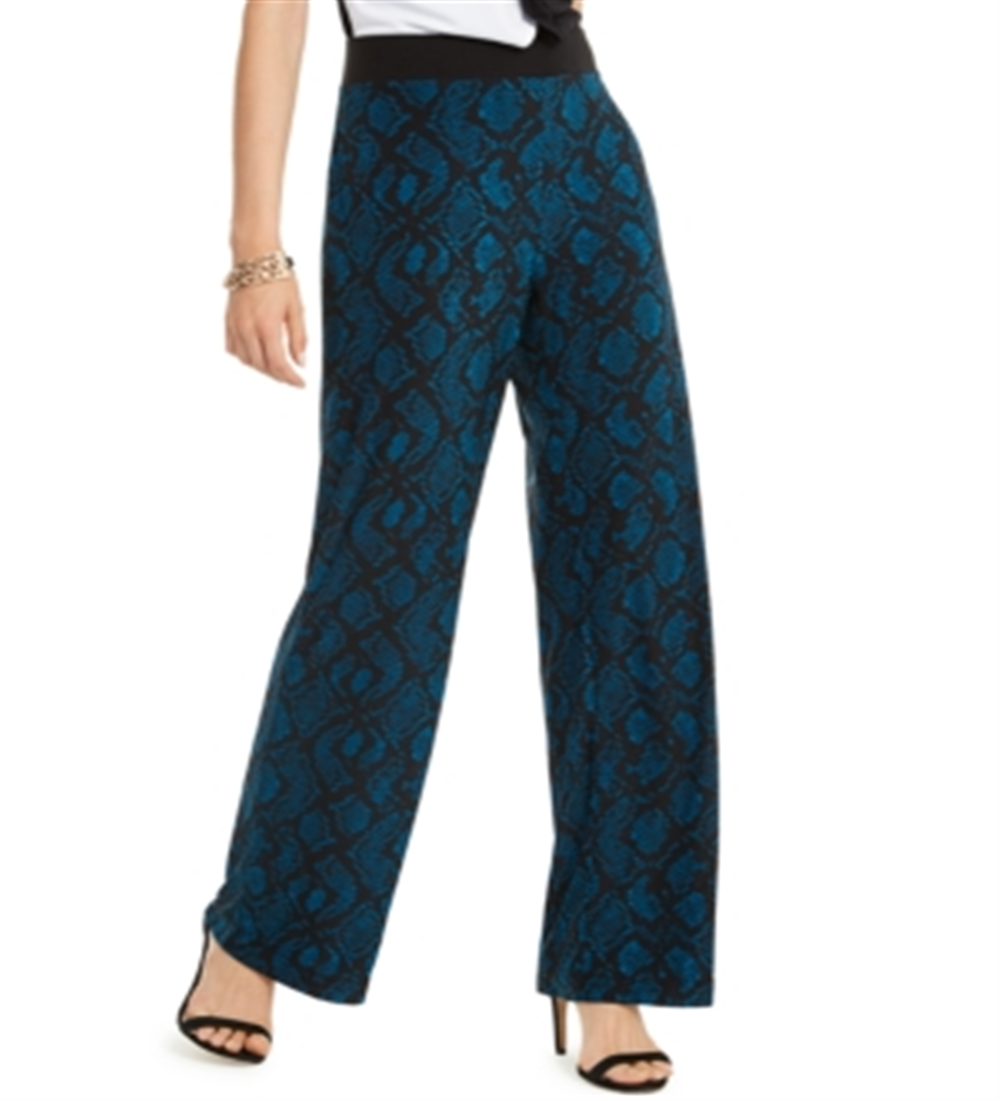 INC International Concepts Women's Animal Print High Rise Casual Pants Green Size Medium