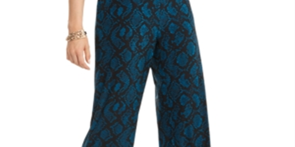 INC International Concepts Women's Animal Print High Rise Casual Pants Green Size Medium