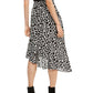 INC International Concepts Women's Animal Print Below the Knee Circle Skirt Black Size 12