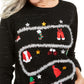 Karen Scott Women's Graphic Long Sleeve Crew Neck Blouse Holiday Sweater Black Size X-Large