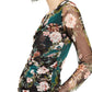 INC International Concepts Women's Floral Print Ruched Top Black Size Petite Small