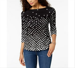 Charter Club Women's Black Pima Cotton Top Size Small