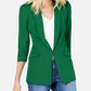 INC International Concepts Women's Classic Fit Blazer Green- Size Petite S/M