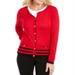 Karen Scott Women's Crew Neck Cardigan Red Size Small