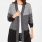Karen Scott Women's Colorblocked Cardigan Black Size X-Small