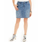 INC International Concepts Women's Curvy Fit Rhinestone Embellished Denim Skirt Blue Size 4
