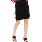 INC International Concepts Women's Fringe Trim Denim Skirt Black Size 16