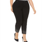 INC International Concepts Women's Tummy Control Embellished Skinny Jeans Black Size 22W