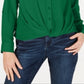 INC International Concepts Women's Twist Front Button up Top Green Size Medium