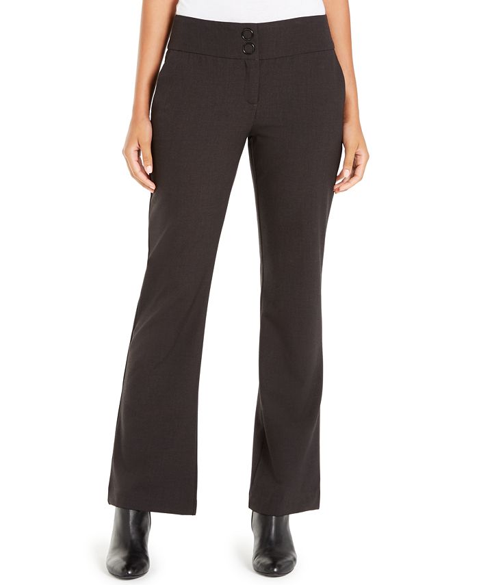 Alfani Women's Snap Waist Tummy Control Trousers Gray Size 12