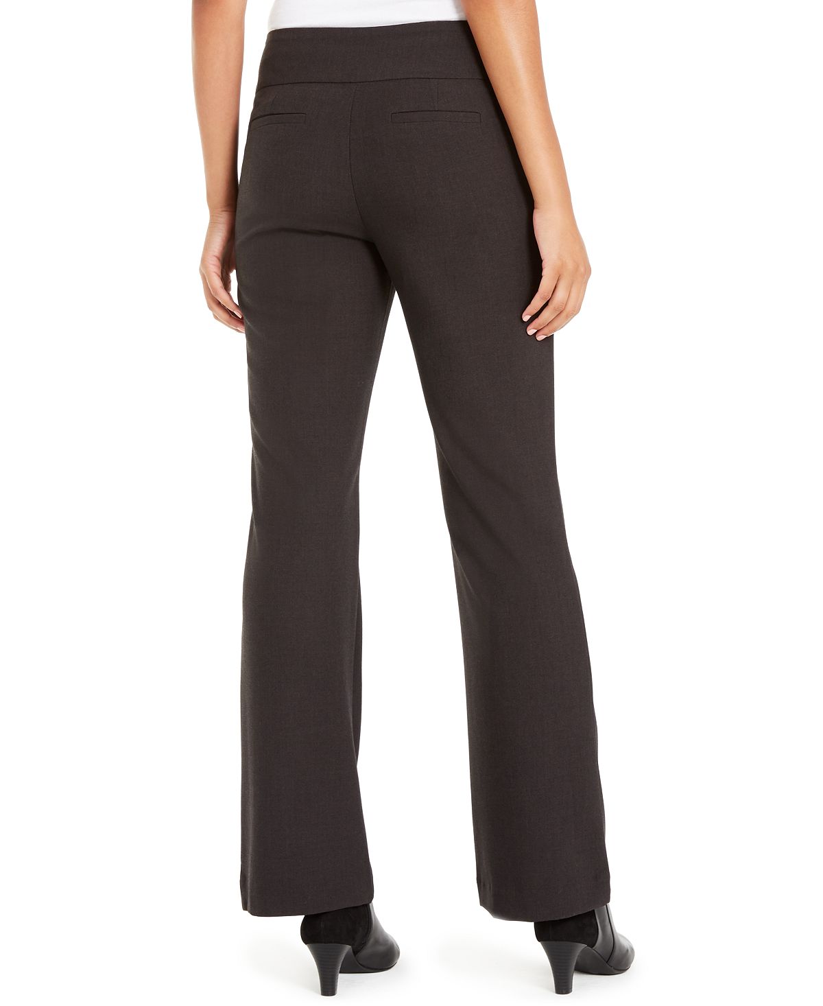 Alfani Women's Snap Waist Tummy Control Trousers Gray Size 12
